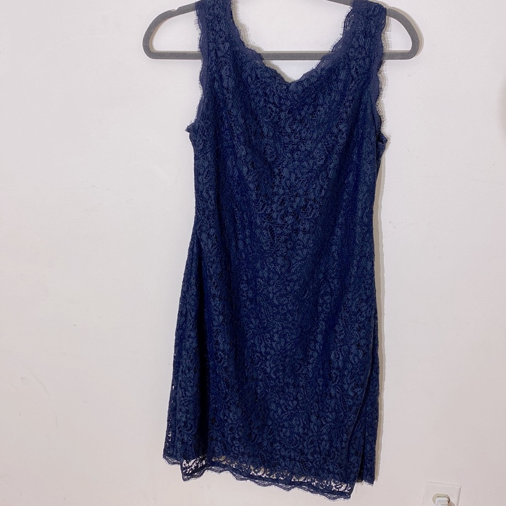 Navy Blue Lace Cocktail Dress